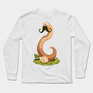 Mustache Worm Long Sleeve T-Shirt